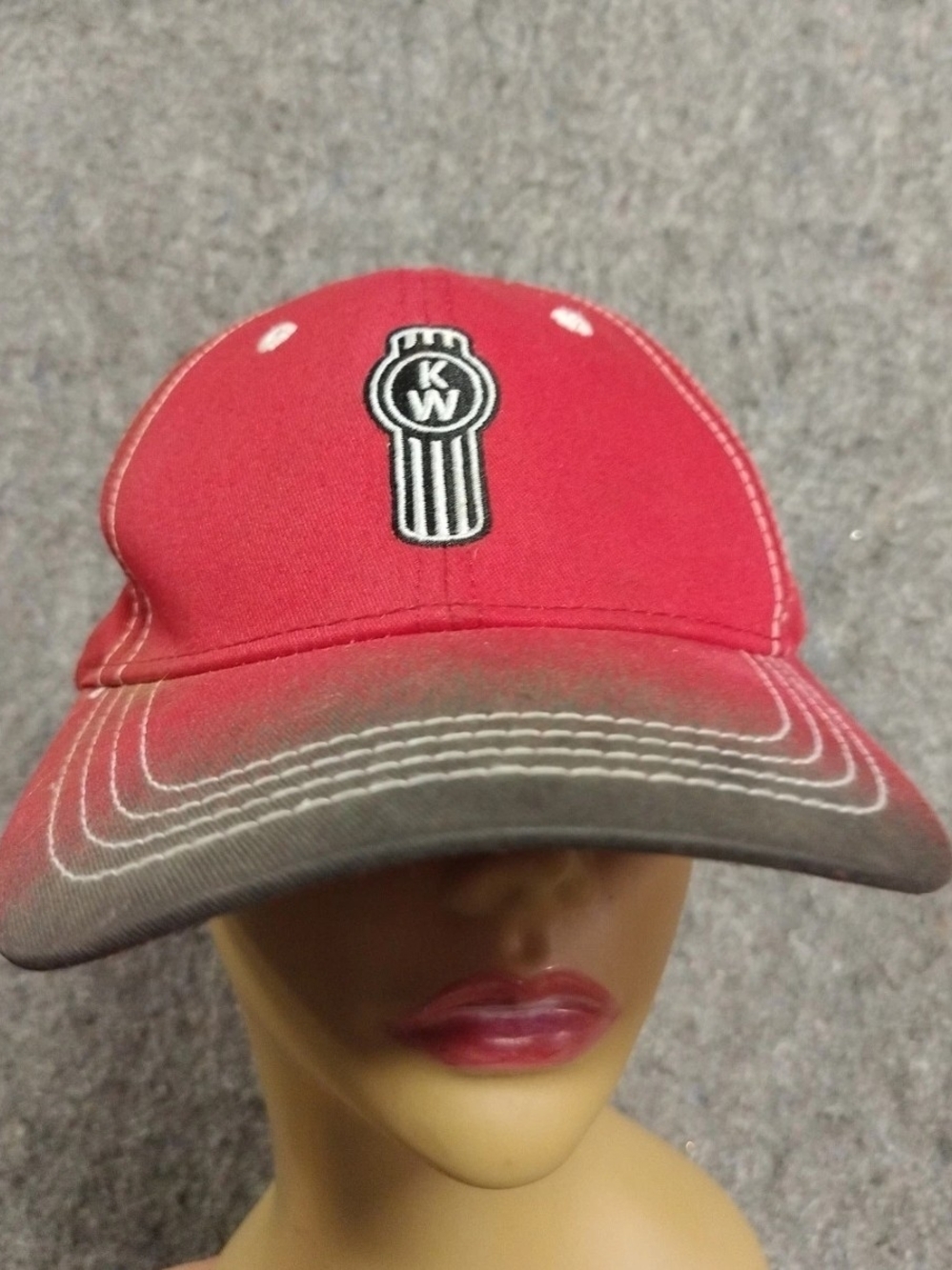 Kenworth Trucker Hat Logo Paccar Red Overspray Cap Adjustable Strap 100% Cotton